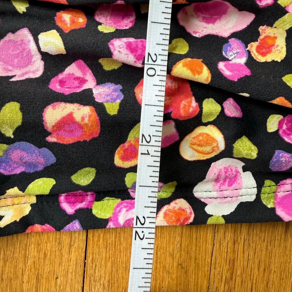Anne Cole Black Floral Twist Front Tankini Swimsuit Top Sz 18W Ruching Padded - Picture 5 of 9